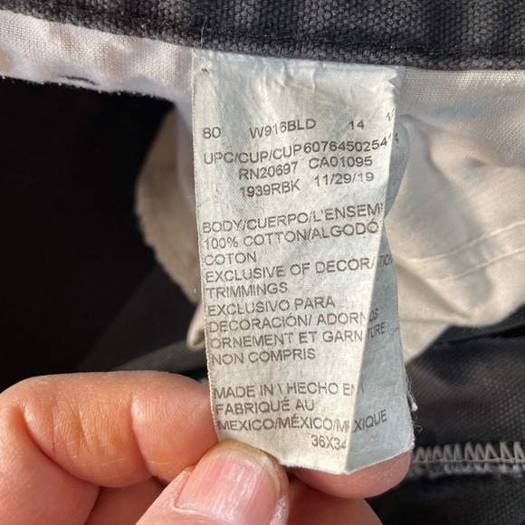 Dickies Men's Relaxed Fit Duck Canvas Carpenter Pants Faded Black 36x34-READ - Picture 5 of 16